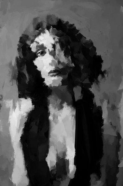 Abstract portrait in black and white by Carla Van Iersel