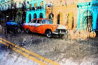 Classic car rijdt door de straten van Havana in Cuba. Wout Kok One2expose