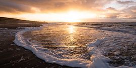sunset on the North Sea coast by Arjan van Duijvenboden