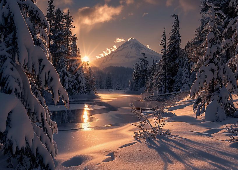 Winterochtend op de top van fernlichtsicht