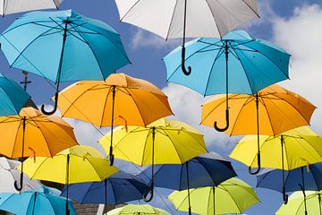 Hundreds of umbrella's in all colors and shapes