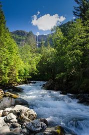 Waterfalls of Elvadalen in Norway