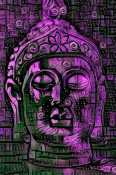 Buddha - the Joy in Violett von Michael Ladenthin