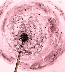 Aquarelle vieux rose