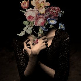 Selbstporträt mit Blumen (Inkognito) von toon joosen