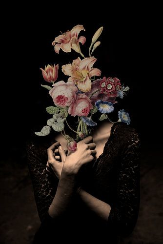 Selbstporträt mit Blumen (Inkognito)