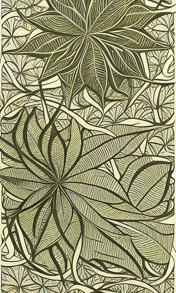 Botanischer Druck - moosgrün von Lily van Riemsdijk - Art Prints with Color