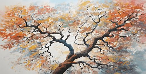 Schilderij boom Lightning Tree