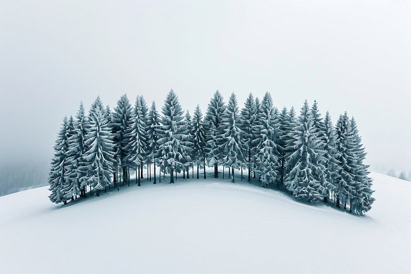 Winterlandschap van bovenaf van fernlichtsicht