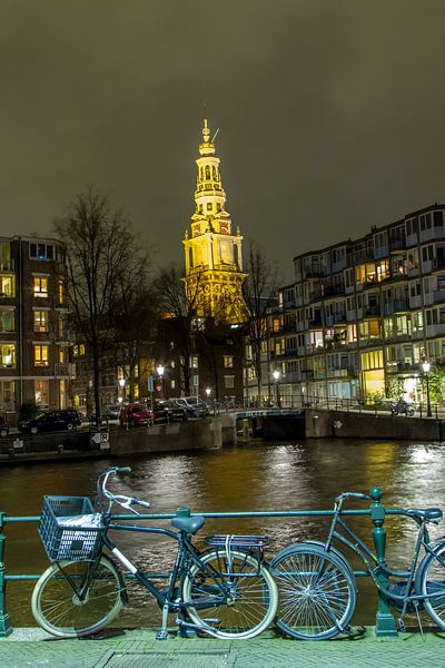 De Zuiderkerk in Amsterdam in het avondlicht von Wijbe Visser