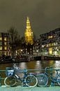 De Zuiderkerk in Amsterdam in het avondlicht by Wijbe Visser thumbnail