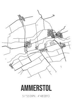 Ammerstol (Zuid-Holland) | Landkaart | Zwart-wit van MijnStadsPoster