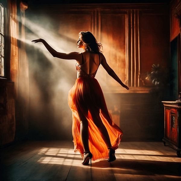 Tanzende Frau am Fenster von The Photo Artist