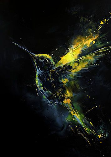 Peinture abstraite Colibri sur Caprices d'Art