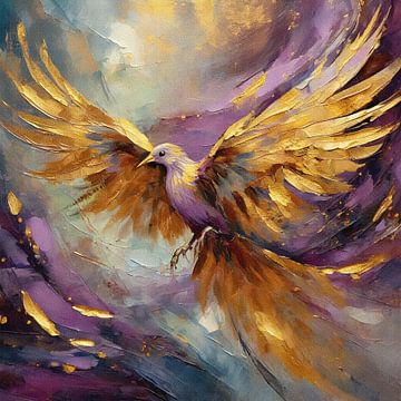 Mauve Magic - Flight of Golden Wings by Gisela- Art for You