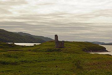 Ardvreck Castle is een ruïne van een kasteel in de Schotse Hooglanden. van Babetts Bildergalerie