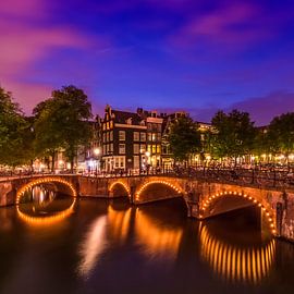 AMSTERDAM Idyllic nightscape from Keizersgracht and Leliegracht