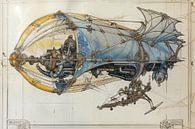 Drawing, zeppelin -3 by Peter Pen Drawings and Paintings thumbnail