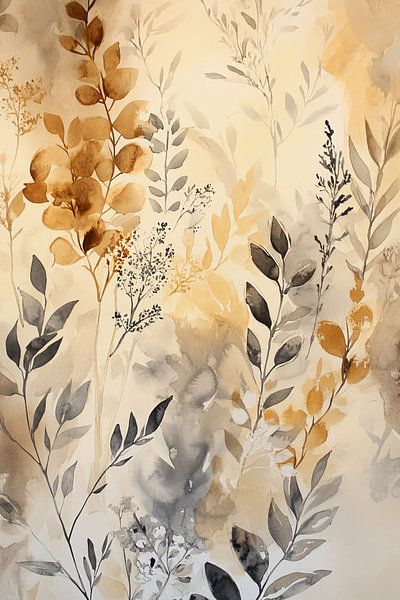 Natürliches Aquarell von Blättern von Art & Soul Creations