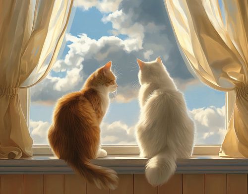 katten voor het raam