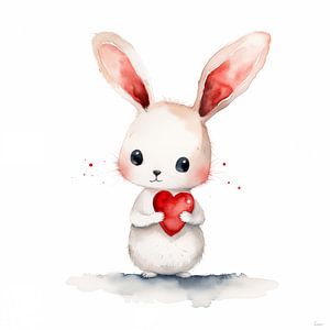 Niedlicher Hase mit Herz