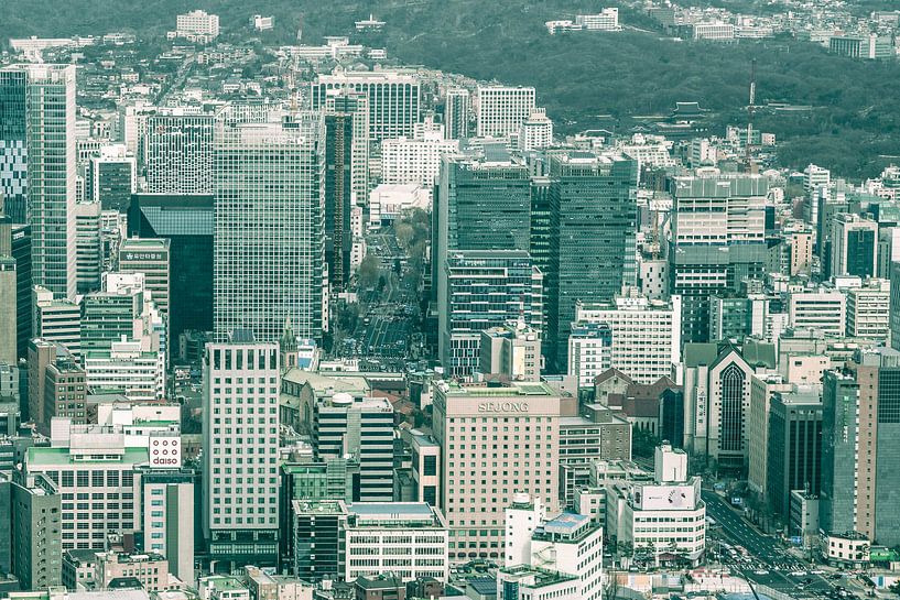 Hoogbouw in Seoul, Zuid Korea van Mickéle Godderis