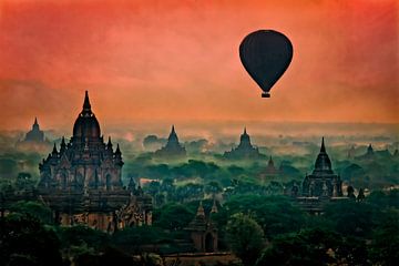 Tempelruïnes in Bagan. van Karl Andrén