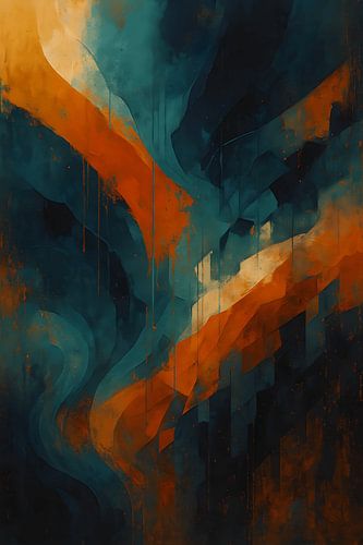 Harmonie in Beweging - Abstracte Golven van Emotie