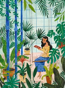 Lecture dans la serre