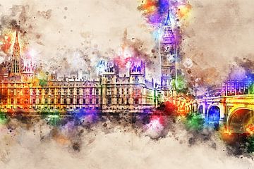 Palace of Westminster - Londen (zonder tekst) van Sharon Harthoorn