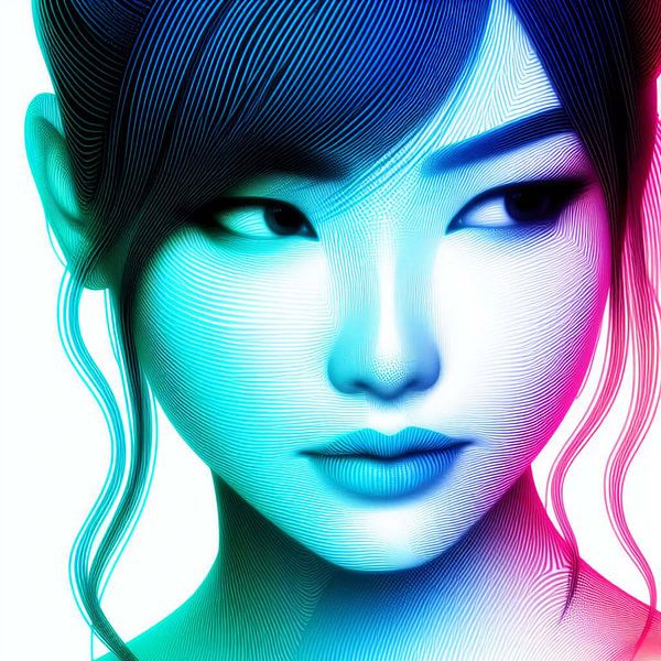 Abstract portrait of an Oriental beauty.  ( 3 ) by Ineke de Rijk