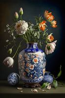 Still life in a vase of flowers