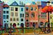 Buntes Gemälde Kanalhäuser Utrecht von Slimme Kunst.nl