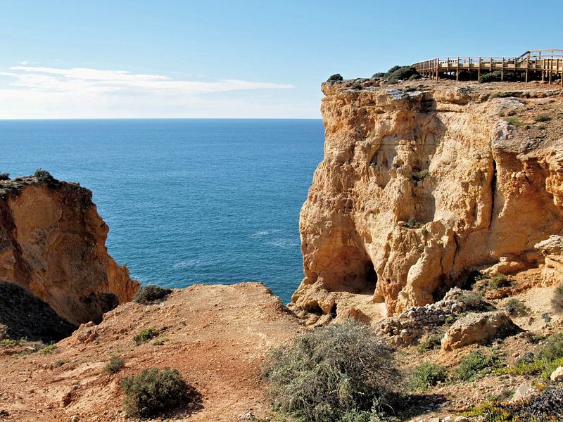 Sandstone cliffs on the Algarve coast by insideportugal