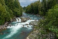 Stroomversnellingen bij Chance Creek in Canada