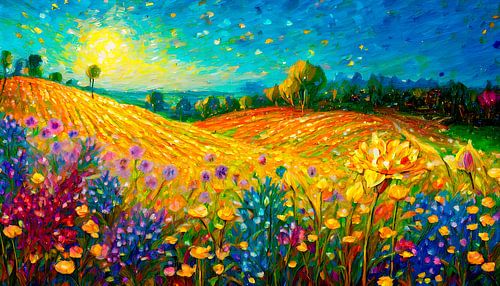 Modern Abstract. Provençaals Landschap a la Vincent