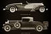 Duesenberg SJ Speedster 1933 en Cadillac V16 Roadster 1930 van Jan Keteleer