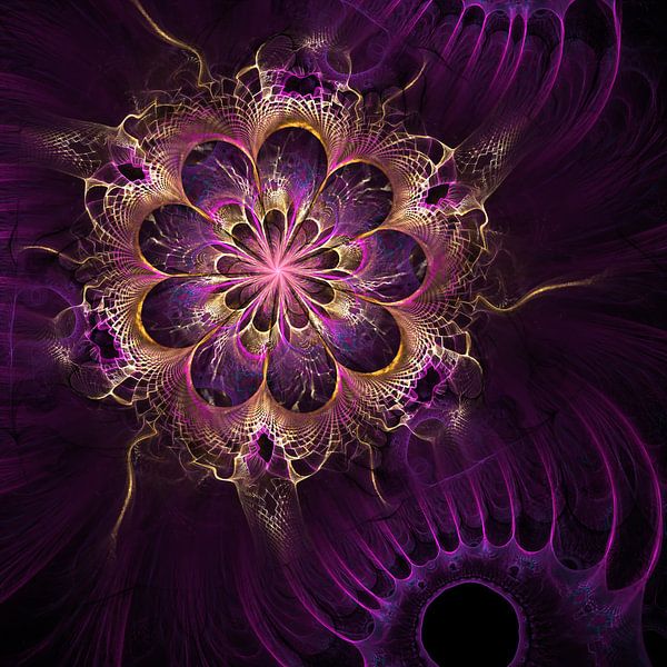 Lotus - Abstract flower shape with a spiritual feel by Mixed media vector arts
