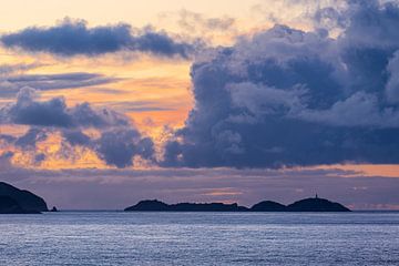 Coucher de soleil au large des îles Shetland sur Rico Ködder