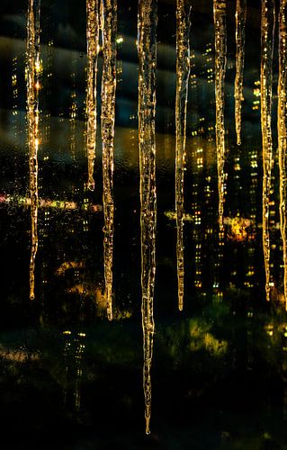Icicles & City Lights – Winter Night Photography