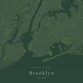 Vintage-Landkarte von Brooklyn, Vereinigte Staaten von Ortsdrucke