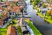 Luchtfoto van het Friese dorp Woudsend van Bert Nijholt