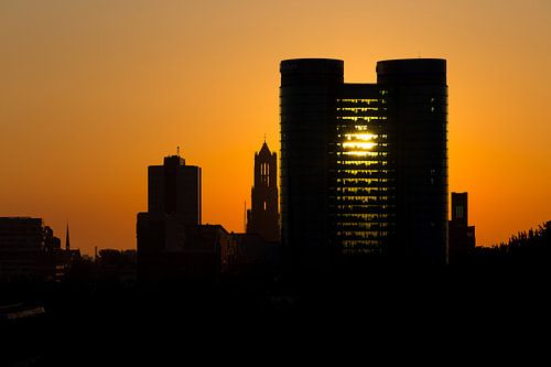 Zonsopkomst door de rabo Verrekijker in Utrecht (14 mei 2024)