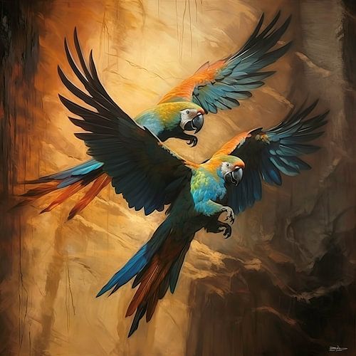 abstract aquarel van een vogel