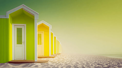 Sunlight Along the Beach Huts