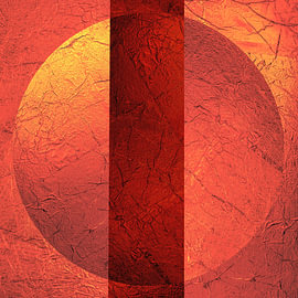 Minimalisme, Soleil avec une barre rouge.