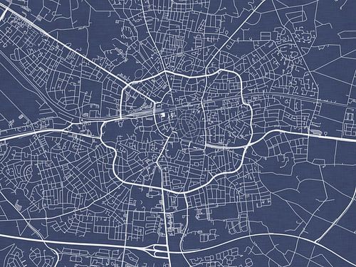 Kaart van Enschede in Royaal Blauw