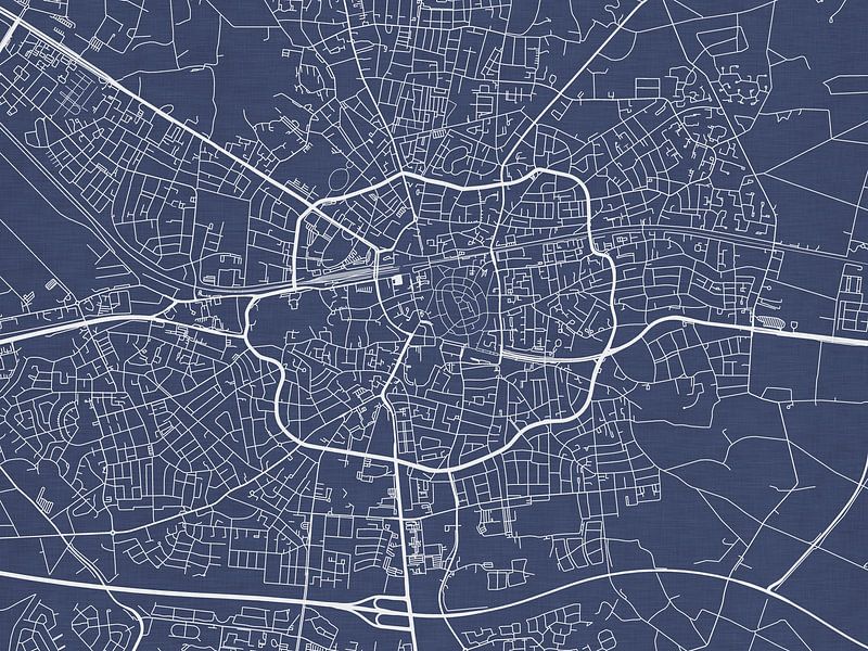 Kaart van Enschede in Royaal Blauw van De Kaartenwinkel