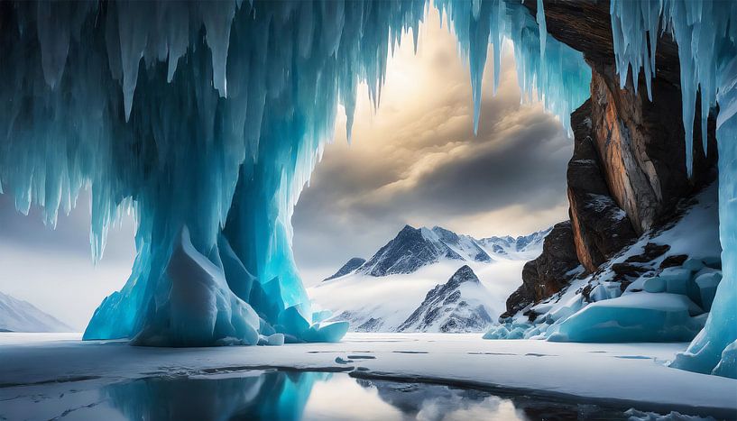 Eishöhle mit Berg und Schnee von Mustafa Kurnaz