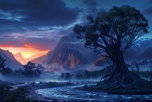 Berglandschaft im Licht